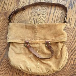 Lucky Brand nubuck purse with printed lining
